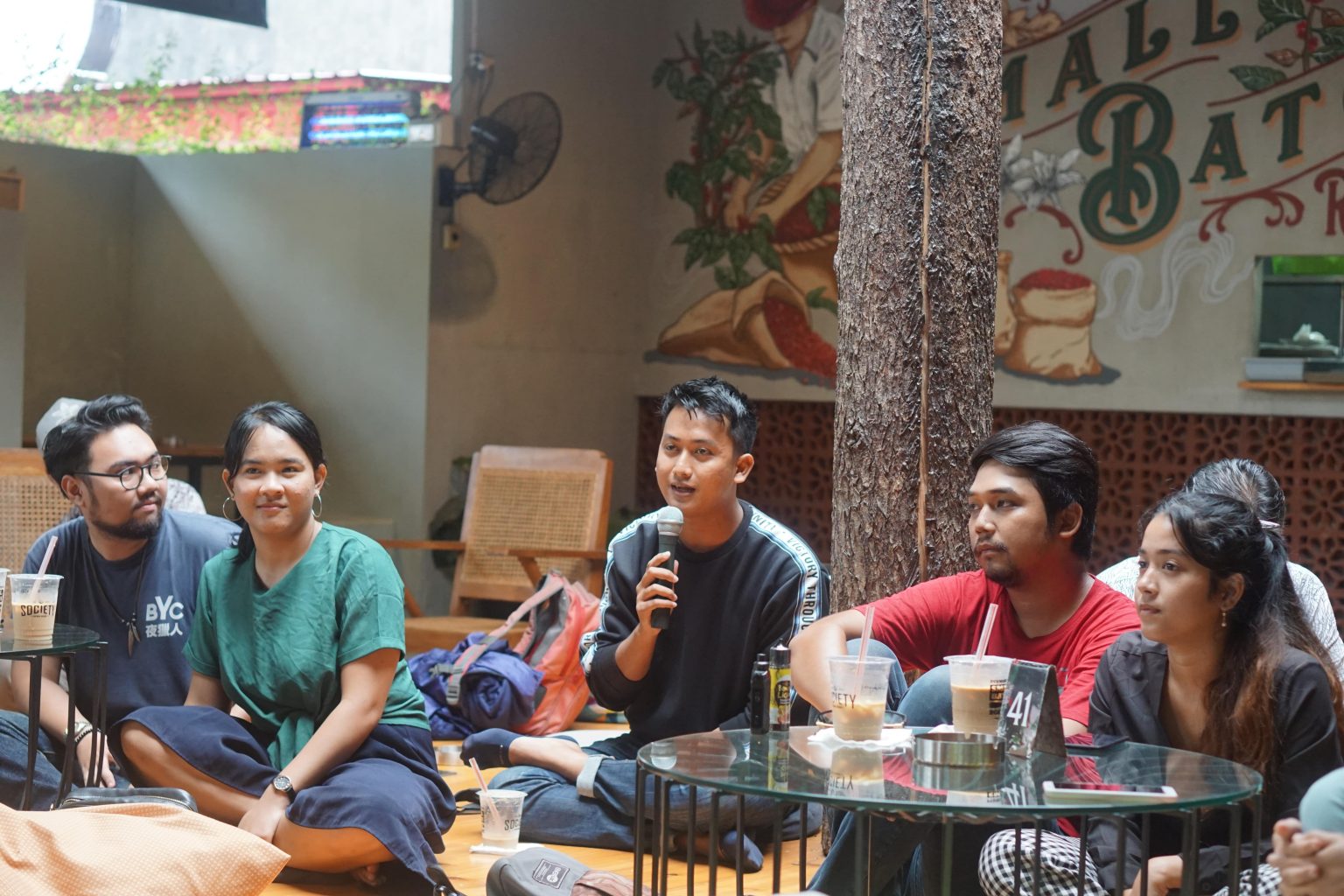 A participant stressing that Love is complicated.